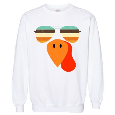 Cool Turkey Gobble Face Shades Funny Thanksgiving Garment-Dyed Sweatshirt