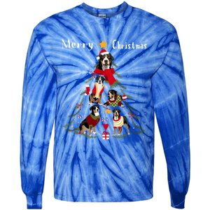 Christmas Tree Greater Swiss Mountain Dog Lover Xmas Gift Tie-Dye Long Sleeve Shirt