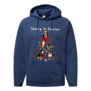 Christmas Tree Greater Swiss Mountain Dog Lover Xmas Gift Performance Fleece Hoodie