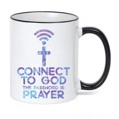 Connect To God Password Prayer Jesus Christian 11oz Black Color Changing Mug