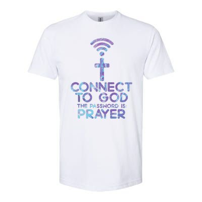 Connect To God Password Prayer Jesus Christian Softstyle CVC T-Shirt