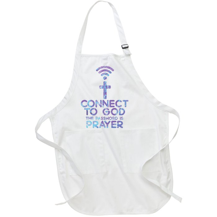 Connect To God Password Prayer Jesus Christian Full-Length Apron With Pockets