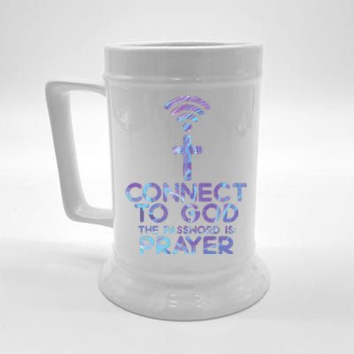 Connect To God Password Prayer Jesus Christian Beer Stein