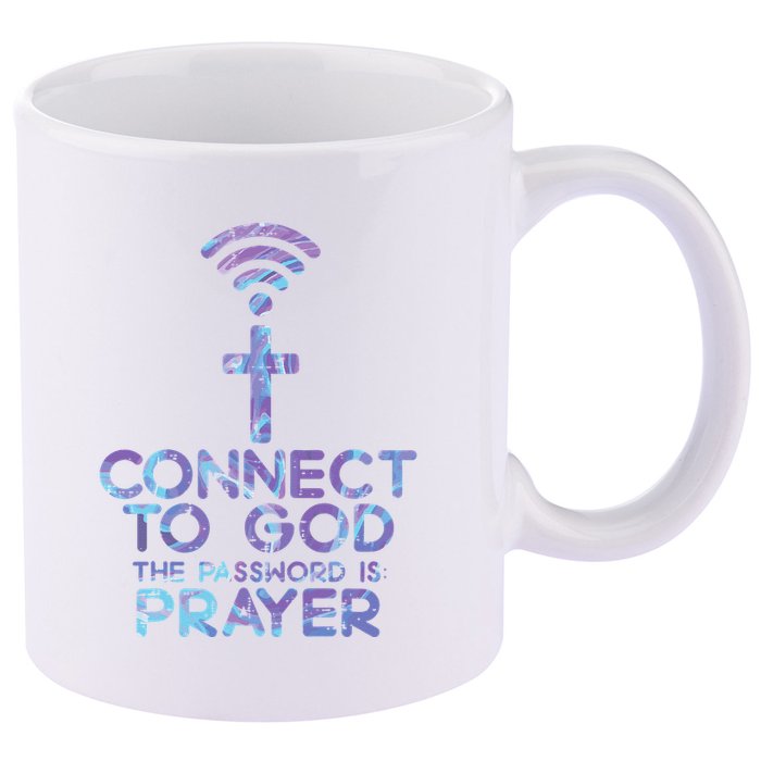 Connect To God Password Prayer Jesus Christian 11oz C Handle Ceramic Mug