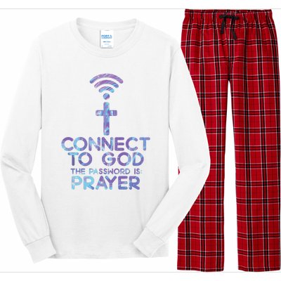 Connect To God Password Prayer Jesus Christian Long Sleeve Pajama Set