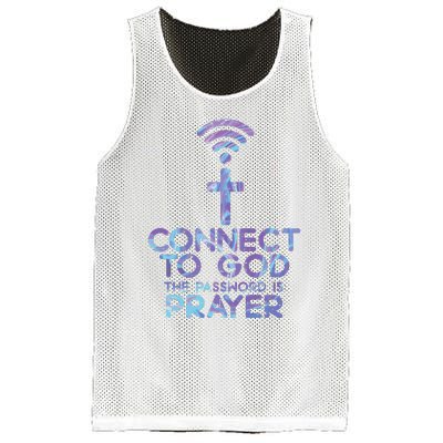 Connect To God Password Prayer Jesus Christian Mesh Reversible Basketball Jersey Tank