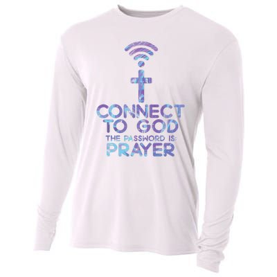 Connect To God Password Prayer Jesus Christian Cooling Performance Long Sleeve Crew