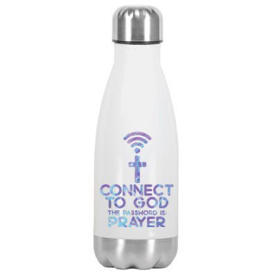 Connect To God Password Prayer Jesus Christian Stainless Steel Insulated Water Bottle