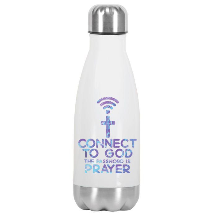 Connect To God Password Prayer Jesus Christian Stainless Steel Insulated Water Bottle