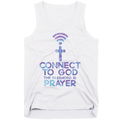 Connect To God Password Prayer Jesus Christian Tank Top