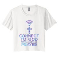 Connect To God Password Prayer Jesus Christian Women's Crop Top Tee
