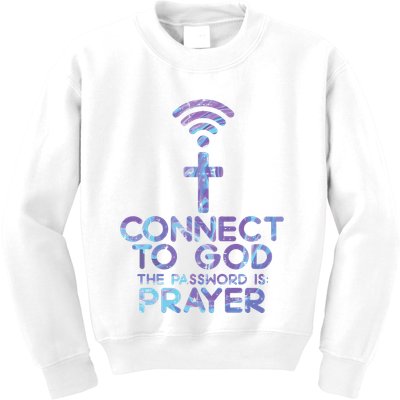 Connect To God Password Prayer Jesus Christian Kids Sweatshirt