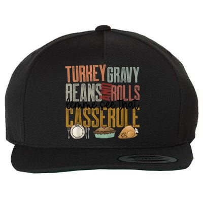 Cute Turkey Gravy Beans And Rolls Let Me See That Casserole Wool Snapback Cap