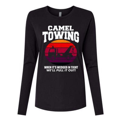 Camel Towing Gift Funny Retro Camel Towing Funny Halloween Gift Womens Cotton Relaxed Long Sleeve T-Shirt