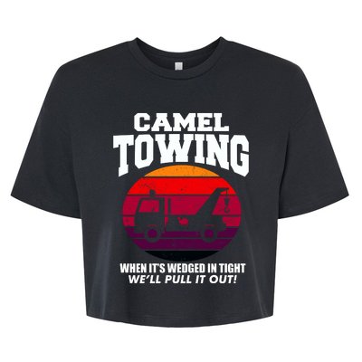 Camel Towing Gift Funny Retro Camel Towing Funny Halloween Gift Bella+Canvas Jersey Crop Tee