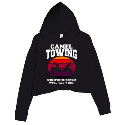 Camel Towing Gift Funny Retro Camel Towing Funny Halloween Gift Crop Fleece Hoodie