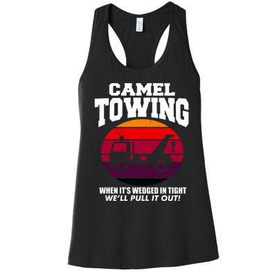 Camel Towing Gift Funny Retro Camel Towing Funny Halloween Gift Women's Racerback Tank