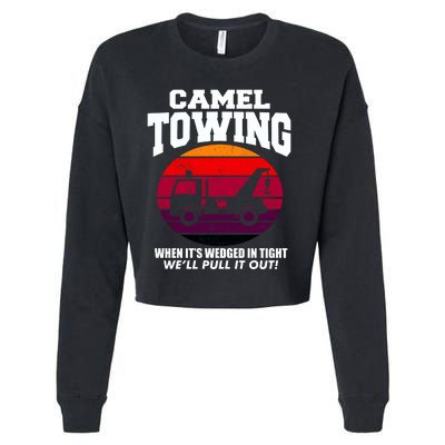 Camel Towing Gift Funny Retro Camel Towing Funny Halloween Gift Cropped Pullover Crew