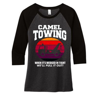 Camel Towing Gift Funny Retro Camel Towing Funny Halloween Gift Women's Tri-Blend 3/4-Sleeve Raglan Shirt