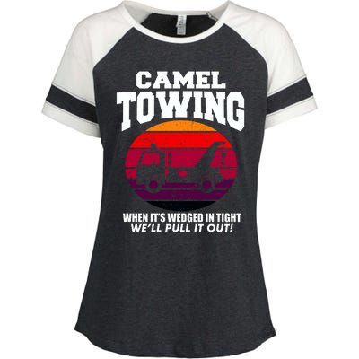 Camel Towing Gift Funny Retro Camel Towing Funny Halloween Gift Enza Ladies Jersey Colorblock Tee