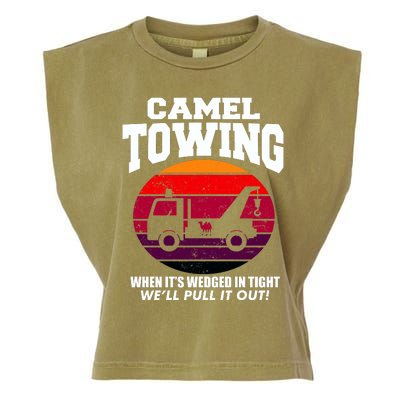 Camel Towing Gift Funny Retro Camel Towing Funny Halloween Gift Garment-Dyed Women's Muscle Tee