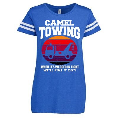 Camel Towing Gift Funny Retro Camel Towing Funny Halloween Gift Enza Ladies Jersey Football T-Shirt