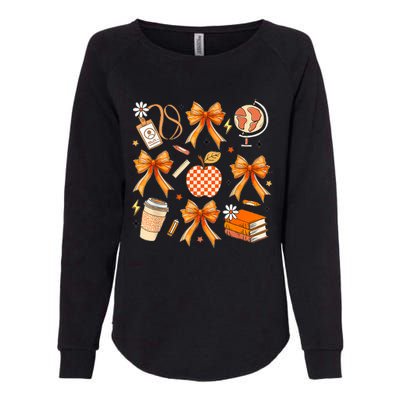 Coquette Teacher Game Day Fall Autumn Book Coffee Womens California Wash Sweatshirt