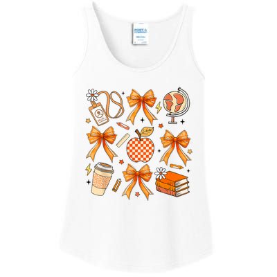 Coquette Teacher Game Day Fall Autumn Book Coffee Ladies Essential Tank