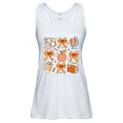 Coquette Teacher Game Day Fall Autumn Book Coffee Ladies Essential Flowy Tank