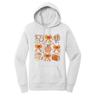 Coquette Teacher Game Day Fall Autumn Book Coffee Women's Pullover Hoodie