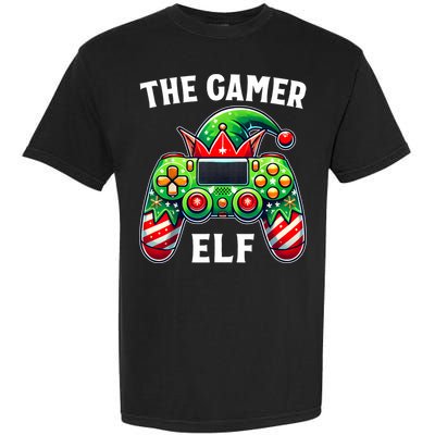 Christmas The Gamer Elf Video Gaming Garment-Dyed Heavyweight T-Shirt