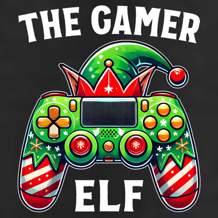 Christmas The Gamer Elf Video Gaming 7 Panel Mesh Trucker Snapback Hat