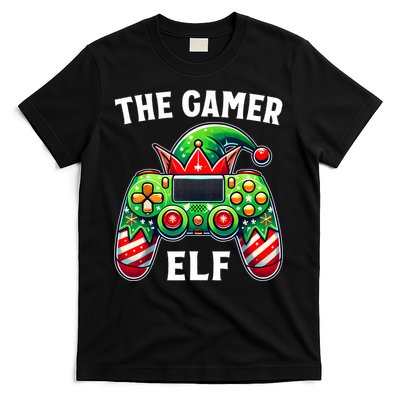 Christmas The Gamer Elf Video Gaming T-Shirt