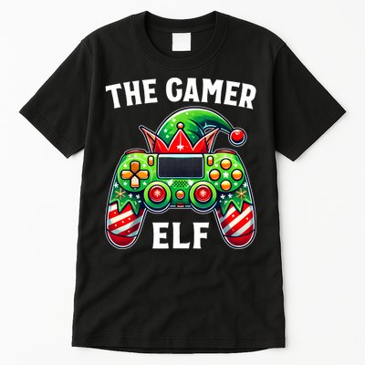Christmas The Gamer Elf Video Gaming Tall T-Shirt