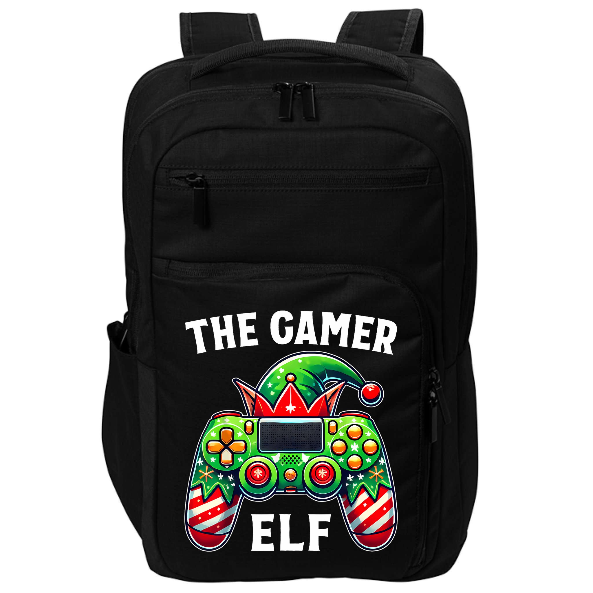 Christmas The Gamer Elf Video Gaming Impact Tech Backpack