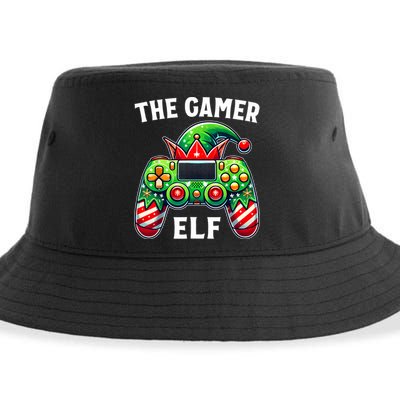 Christmas The Gamer Elf Video Gaming Sustainable Bucket Hat