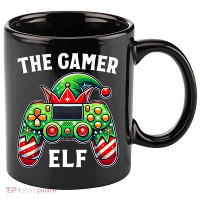 Christmas The Gamer Elf Video Gaming 11oz C Handle Ceramic Mug