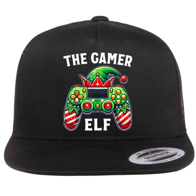 Christmas The Gamer Elf Video Gaming Flatbill Hat