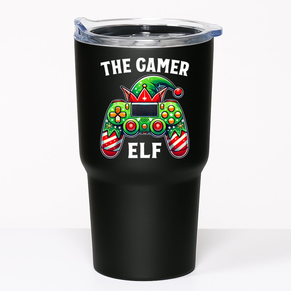 Christmas The Gamer Elf Video Gaming Tumbler