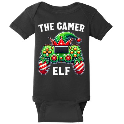 Christmas The Gamer Elf Video Gaming Baby Bodysuit