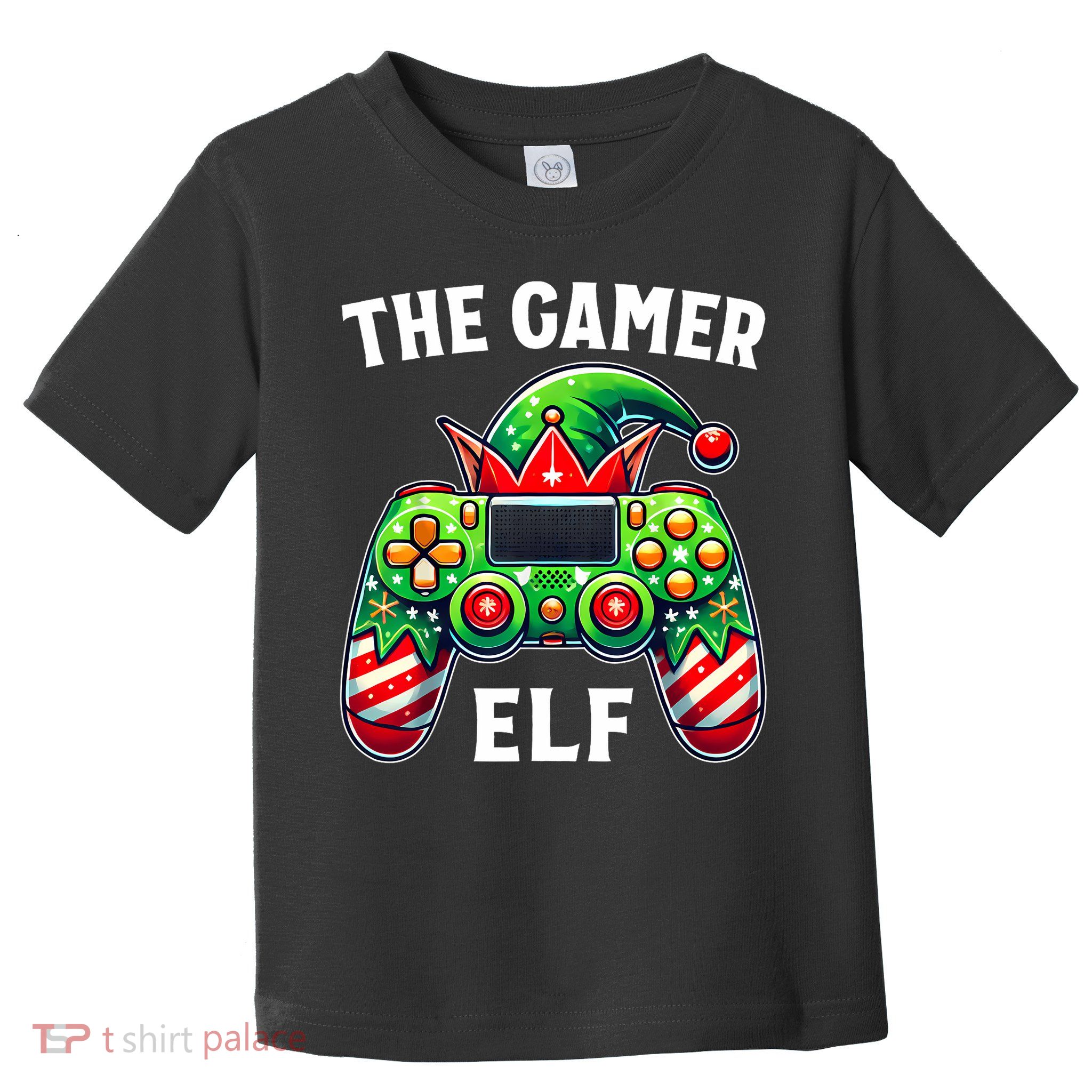 Christmas The Gamer Elf Video Gaming Toddler T-Shirt
