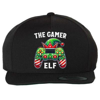 Christmas The Gamer Elf Video Gaming Wool Snapback Cap