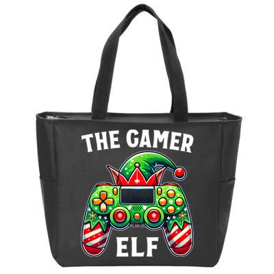 Christmas The Gamer Elf Video Gaming Zip Tote Bag