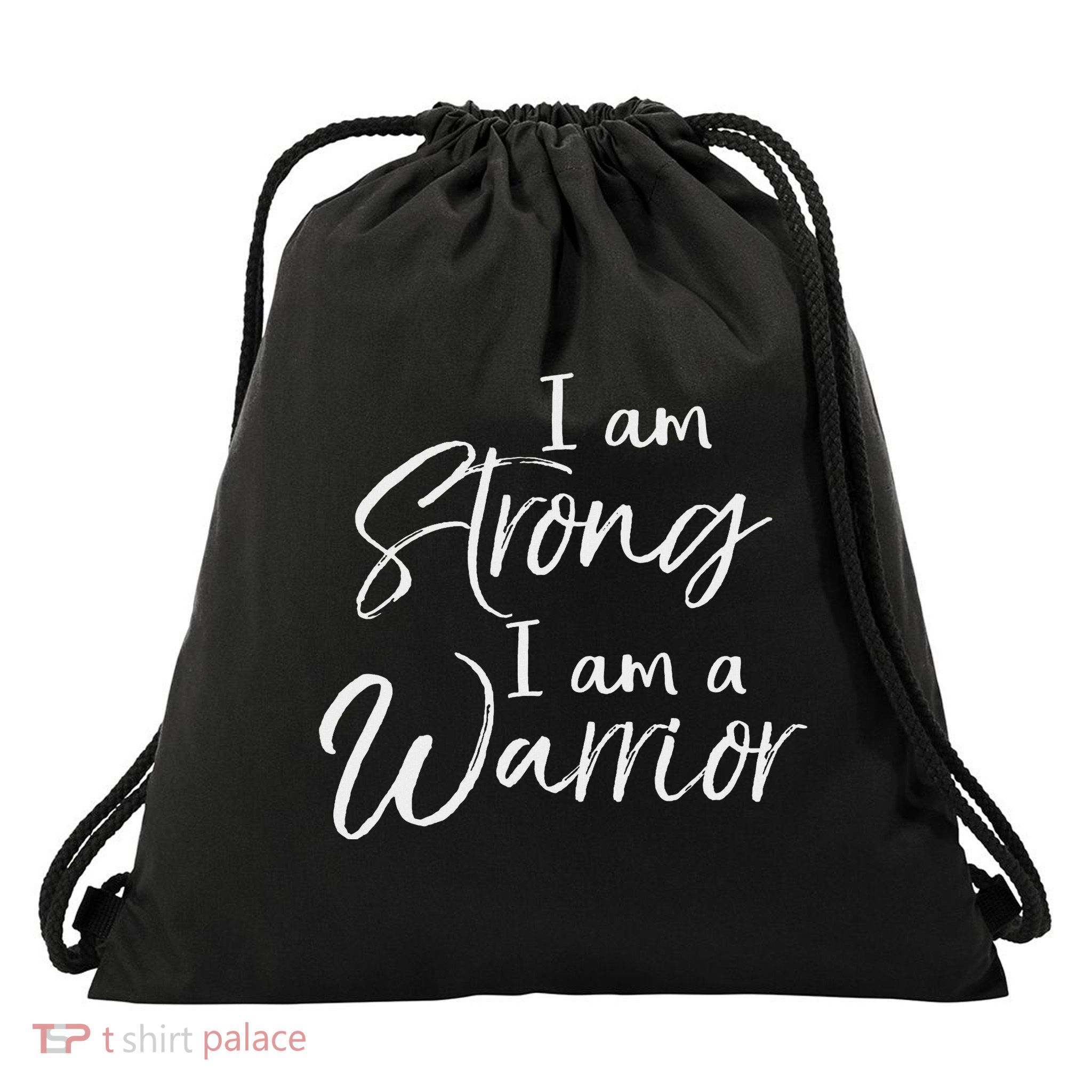 Cancer Treatment Gift Survivor I Am Strong I Am A Warrior Drawstring Bag