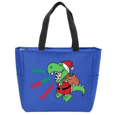 Christmas Trex Gift Have A Roarsome Christmas Gift Zip Tote Bag