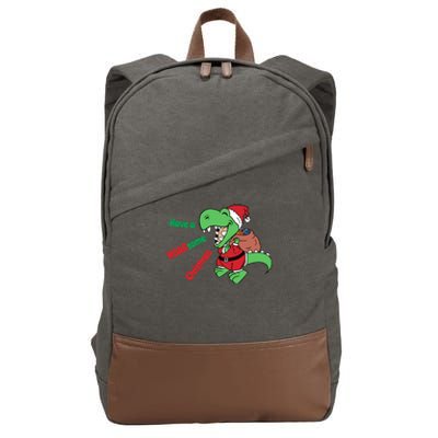 Christmas Trex Gift Have A Roarsome Christmas Gift Cotton Canvas Backpack