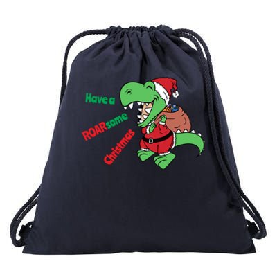 Christmas Trex Gift Have A Roarsome Christmas Gift Drawstring Bag