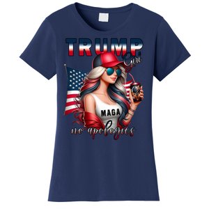 Cool Trump Girl No Apologies Maga 2024 Women's T-Shirt