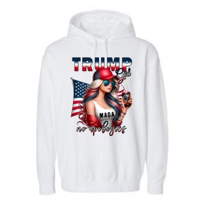 Cool Trump Girl No Apologies Maga 2024 Garment-Dyed Fleece Hoodie