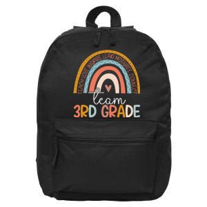 Cute Third Grade Teacher Boho Rainbow Team 3rd Grade 16 in Basic Backpack